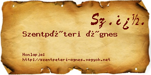 Szentpéteri Ágnes névjegykártya