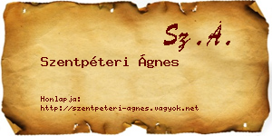 Szentpéteri Ágnes névjegykártya